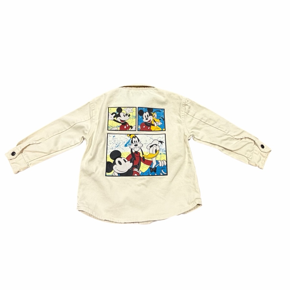 NWT Disney Mickey & Friends Cream Shacket Size 3T Boys Jacket/ Shirt